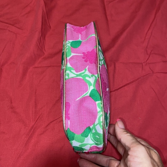 Nwot Lilly Pulitzer Make Up Bag Estee Lauder Pink and Green floral - Picture 3 of 9
